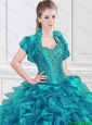 2016 New Style Beaded and Ruffles Sweet 16 Dresses with Halter Top