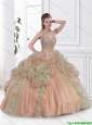 Latest Straps Beaded Quinceanera Dresses in Multi Color