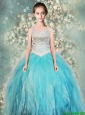 2016 Perfect Straps Ball Gown Mini Quinceanera Dresses with Beading