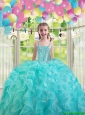 Lovely Aqua Blue Mini Quinceanera Dresses with Ruffles and Beading for 2016
