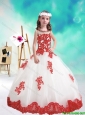 Lovely Beaded and Appliques Mini Quinceanera Dresses in White and Red for 2016