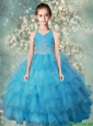 Pretty Halter Top Mini Quinceanera Dresses with Beading and Ruffled Layers