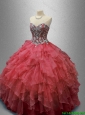 2016 Elegant Beautiful Beaded and Ruffles Quinceanera Gowns in Organza