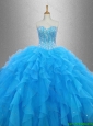 2016 New arrival Gorgeous Latest Beaded Organza Quinceanera Dresses with Ruffles