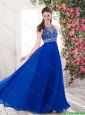 Best Selling Exclusive Empire Blue Prom Dresses with Brush Train
