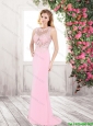 Cheap Lovely Discount Brush Train Appliques Prom Dresses in Rose Pink