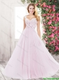 Exquisite Latest Elegant Beaded and Appliques Prom Dresses with Brush Train