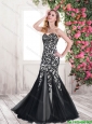 Gorgeous Exclusive Appliques and Beaded Mermaid New Style Prom Dresses in Black