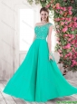 Gorgeous Exclusive Discount One Shoulder Beaded Prom Dresses with Brush Train