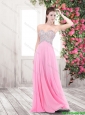 Perfect Pretty Cheap Beaded Sweetheart Prom Dresses in Rose Pink