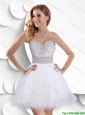 Hot Sale Latest A Line Beaded White Prom Dresses with Mini Length