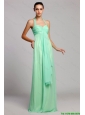 Popular Halter Top Brush Train Prom Dresses with Ruching