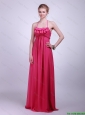 Pretty Halter Top Brush Train Prom Dresses in Hot Pink 2016