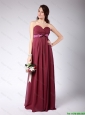 Gorgeous Sweetheart Burgundy Prom Dress with Belt and Bowknot