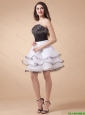 Beautiful Sequined White and Black Prom Dresses with Mini Length 2016