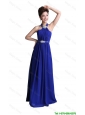2016 Luxurious Empire Halter Top Prom Dresses with Beading in Royal Blue
