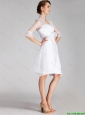 2016 Wonderful Short Ruching White Prom Dresses