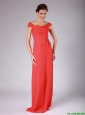 Gorgeous Off the Shoulder Cap Sleeves Ruching Red Prom Dress