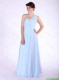 New Arrivals Brush Train Ruched Prom Dresses with One Shoulder