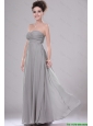 Most Popular Chiffon Grey Prom Dresses with Ruching for 2016