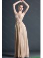 Wonderful One Shoulder Ruching Prom Dresses in Champagne for 2016