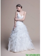 Classical A Line One Shoulder Wedding Dresses with Ruffles
