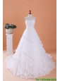 Custom Made A Line Sweetheart Wedding Dresses with Appliques