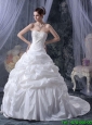 Romantic Ball Gown Strapless Wedding Dresses with Appliques