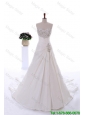 Romantic Embroidery and Beading Wedding Dresses with Court Train