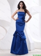 Cheap Mermaid Hand Made Flowers Prom Gowns in Royal Blue 2016