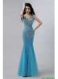 Luxurious Mermaid Beaded Prom Dresses with V Neck