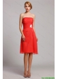 New Style Appliques Short Prom Dresses in Orange Red