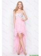 Popular Empire Sweetheart High Low Prom Dresses with Beading