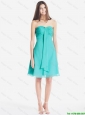 Classical Ruched Short Prom Dresses in Turquoise