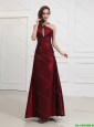 Most Popular Straps Burgundy Prom Dress with Beading for 2016