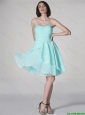 New Style Side Zipper Ruched Short Prom Dresses with Sweetheart