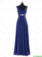 Beautiful Simple V Neck Beading and Ruching Long Prom Dresses for 2016 Autumn