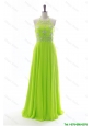 Cheap Brand New Halter Top Spring Green Long Prom Dresses with Beading