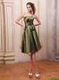 Popular Strapless Short Prom Dresses with Hand Made Flowers