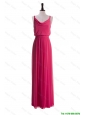 Beautiful Simple Straps Red Long Prom Dresses with Ruching for 2016