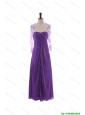 Beautiful Pretty Empire Strapless Prom Dresses with Ruching in Eggplant Purple