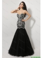 Luxurious Mermaid Sweetheart Beaded Prom Dresses in Black