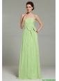 New Arrivals Apple Green Brush Train Prom Dresses in Bowknot and Ruching