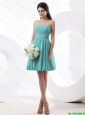 Most Popular Mini Length Aqua Blue Prom Dresses with Strapless