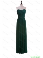 Pretty 2016 Custom Made Empire Strapless Ruching Prom Dresses in Dark Green