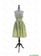 Cheap Exclusive Yellow Green Short Prom Dress with Ruching and Belt