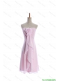 Cheap Romantic Empire Strapless Prom Dresses with Hand Made Flowers