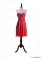 Beautiful Simple Sweetheart Short Ruching Prom Dresses in Red for 2016