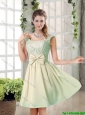 2016 Summer A Line Straps Lace Bridesmaid Dresses with Bowknot