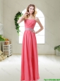 Elegant Strapless Bridesmaid Dresses in Watermelon Red